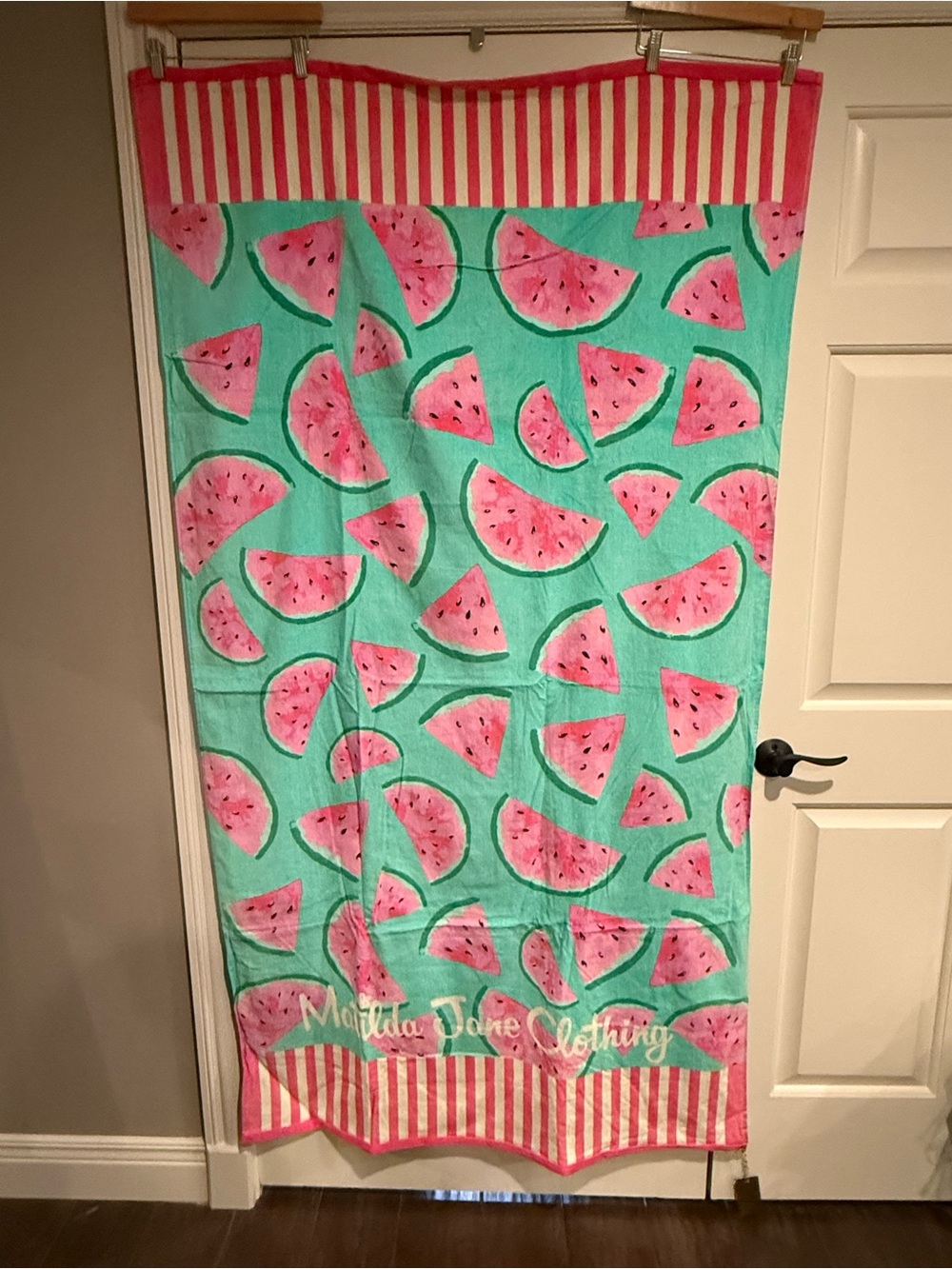NWT Matilda Jane Kids' Watermelon Print Swim Towel - Pink & Aqua